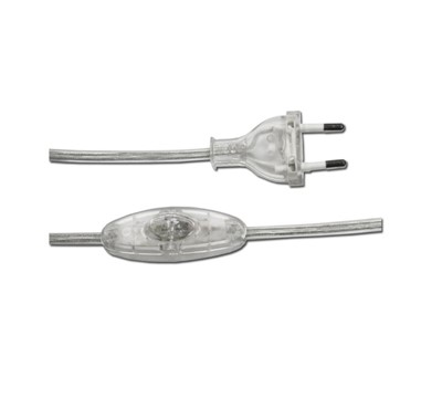 CABO PLANO C/ INTERRUPTOR 3A 1,5M TRANSPARENTE