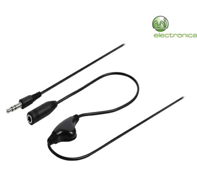 CABO JACK 3,5mm MACHO-1,00M FÊMEA C/ CONTROLO VOLUME