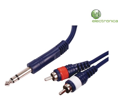 CABO AUDIO STÉREO PROFISSIONAL 6,35mm JACK 2XRCA MACHO 