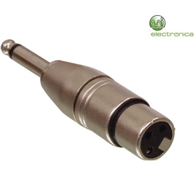 CONETOR ADAPTADOR 6,35mm FÊMEA - XLR 3PIN FÊMEA