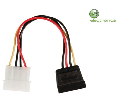 CABO ADAPTADOR DE ALIMENTAÇÃO SATA 15PIN FÊMEA/MOLEX MACHO
