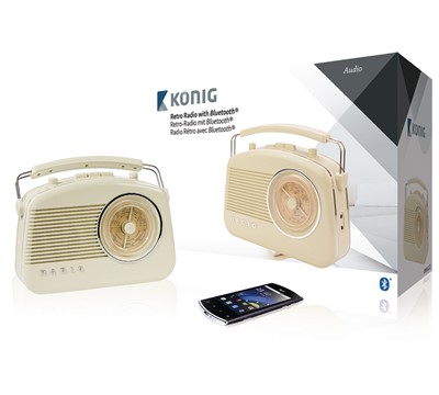 RÁDIO DESIGN RETRO C/ BLUETOOTH BRANCO