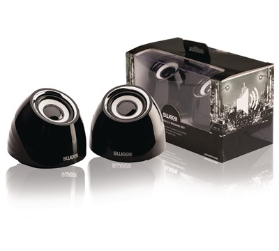CONJUNTO 2 COLUNAS USB 2.0 PORTÁTEIS 3W PRETO