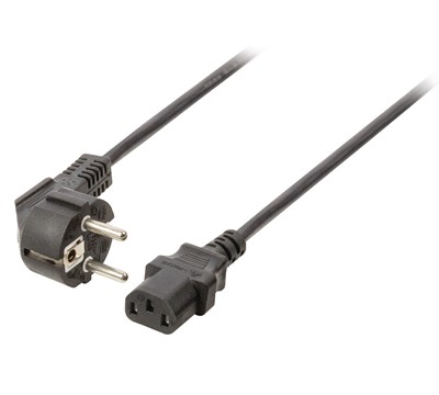 CABO ALIMENTAÇÃO SCHUKO MACHO ANGULAR-IEC-320-C13 2M PRETO