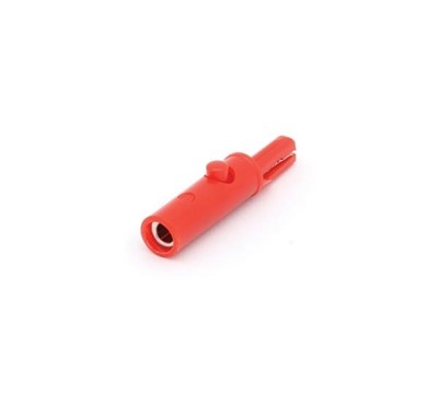 FICHA ADAPTADORA BANANA FÊMEA/PINÇA CROCODILO 53mm VERMELHA