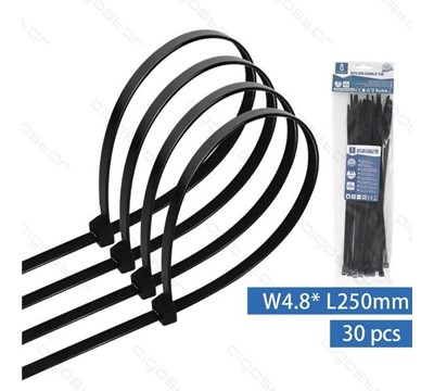 ABRAÇADEIRA FIVELA 5 X 200 PRETO PACK30