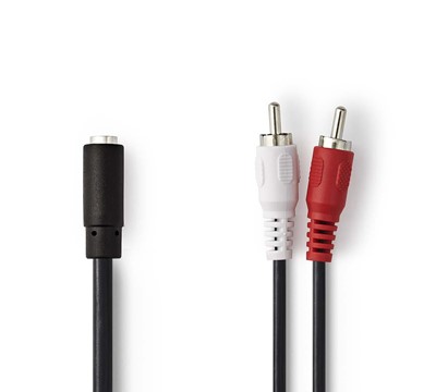 CABO ADAPTADOR JACK 3,5mm FÊMEA - 2XRCA MACHO 0,20M