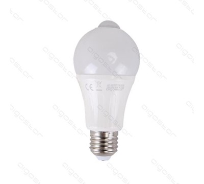 LAMPADA LED A60 E27 12W BRANCO FRIO C/ SENSOR