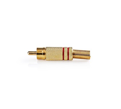 CONETOR RCA-RCA MACHO-BANHADO A OURO -VERMELHO