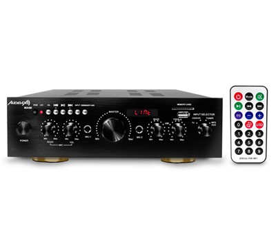 AMPLIFICADOR KARAOKE C/ COMANDO BLUETOOTH 100W+100W