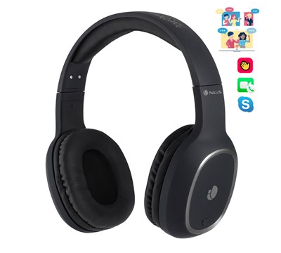 AUSCULTADORES BLUETOOTH C/ MICROFONE PRETO NGS