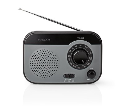 RÁDIO PORTÁTIL AM/FM 1.8W CINZ/PRE