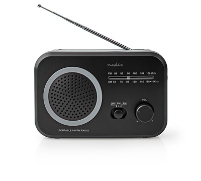 RÁDIO PORTÁTIL AM/FM 1.8W CINZ/PRE