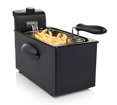 FRITADEIRA ELECTRICA 3L 2000W  AÇO INOX PRETA