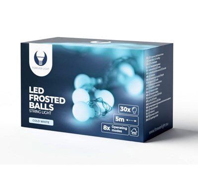 LUZES LED FROSTED BALLS FB52 5M x30 BR FRIO 230V