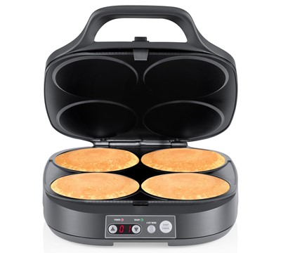 MÁQUINA PANQUECAS/SNACKS 2000W 4 CAVIDADES FLAMA PRETO