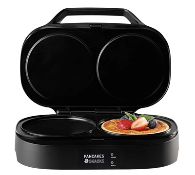 MÁQUINA PANQUECAS/SNACKS 1300W 2 CAVIDADES FLAMA PRETO