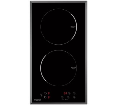 PLACA INDUÇÃO ENCASTE 2 ZONAS 30CM BOOST PRETO