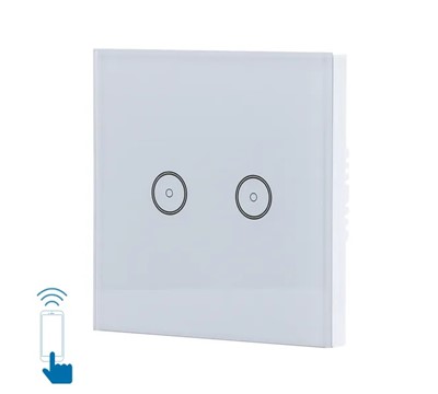 INTERRUPTOR LUZ WIFI SMART TWO GANG ONE WAY BRANCO