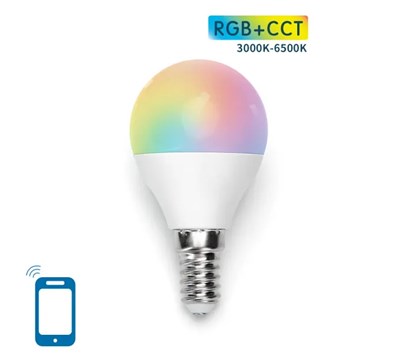 LAMPADA LED SMART WIFI G45 E14 7W RGB 3000-6500K