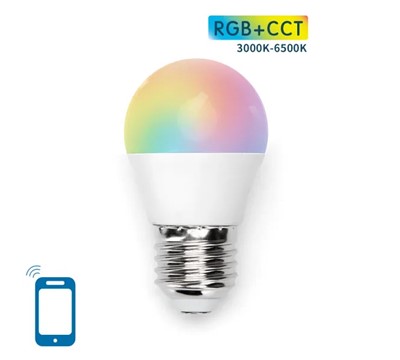 LAMPADA LED SMART WIFI G45 E27 7W RGB 3000-6500K