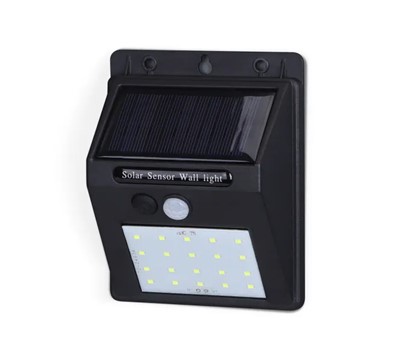 LUZ DE PAREDE C/ SENSOR SOLAR LED 6500K 80LM