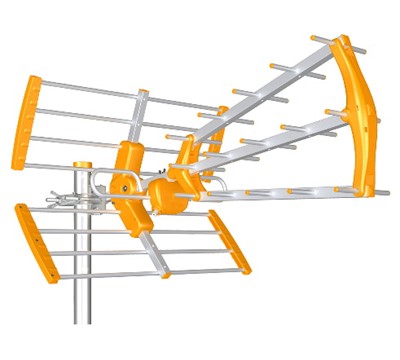 ANTENA BKM TRIPLE PLEGABLE UHF G=15dB LTE 700 LARANJA