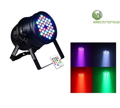 PROJECTOR EFEITOS LED PAR64 36 RGBW DMX C/ COMANDO