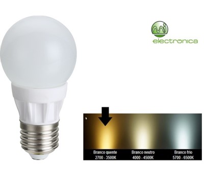 LAMPADA LED E27 5W 470LM BRANCO QUENTE