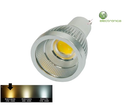 LAMPADA LED GU10 4W COB 450LM BRANCO QUENTE