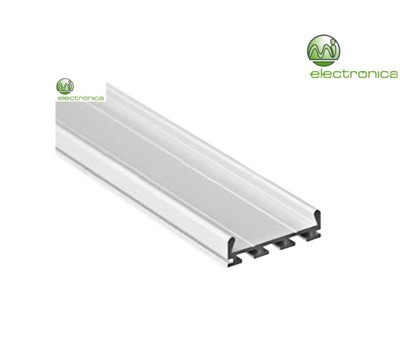 PERFIL DE LED RECTANGULAR C/ DIFUSOR ANOD. 1M