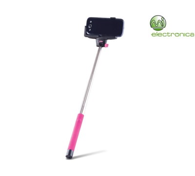 SUPORTE TELESCÓPICO PARA SELFIES MONOPOD BLUETOOTH ROSA