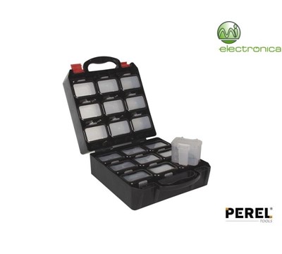 CAIXA DE FERRAMENTAS C/ 18 COMPARTIMENTOS REMOVÍVEIS PEREL