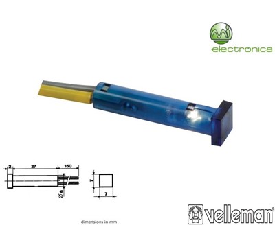 LUZ PILOTO QUADRADO AZUL 7x7mm 12V VELLEMAN