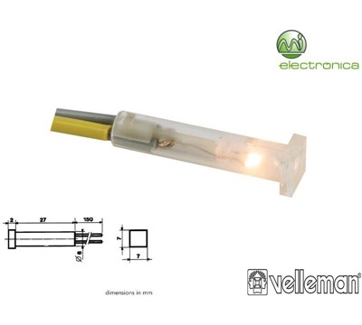 LUZ PILOTO QUADRADO BRANCO 7x7mm 12V VELLEMAN