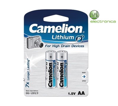 BATERIA LITHIUM LR06 AA BP2 CAMELION