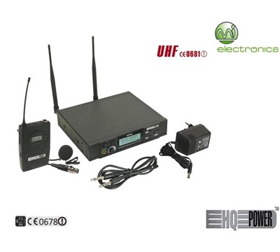 SISTEMA MICROFONE PLL WIRELESS 8 CANALUHF+TRANSMI CORP+MICRO LAPELA VELLEMAN