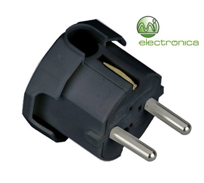 FICHA SCHUKO REDONDO 16A/250V/3680W PRETO