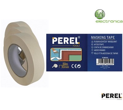 FITA ADESIVA MASKING TAPE 30mmx50M - 3 ROLOS - PEREL