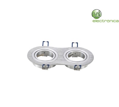 SUPORTE LED GU10/MR16 REDONDO DUPLO PRATA