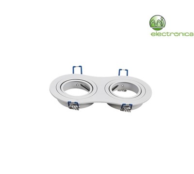 SUPORTE LED GU10/MR16 REDONDO DUPLO BRANCO