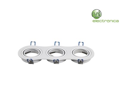 SUPORTE LED GU10/MR16 REDONDO TRIPLO BRANCO
