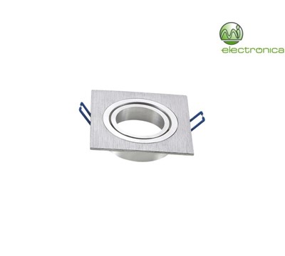 SUPORTE LED GU10/MR16 QUADRADO SINGLE PRATA