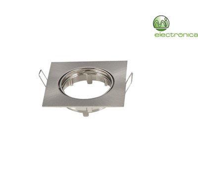 SUPORTE LED MR16/GU10 QUADRADO SINGLE PRATA