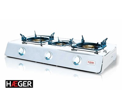 FOGAREIRO A GÁS DE 3 BICOS - HAEGER TRIPLE SAFINE