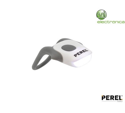 LUZ P/ BICICLETA C/ 1 LED SUPER BRILHANTE BRANCO PEREL