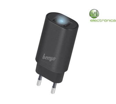 CARREGADOR/ADAPTADOR DE VIAGEM DOUBLE USB 3,4A PRETO