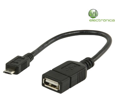 CABO ADATADOR/CONETOR DADOS USB OTG 2.0 A - MICRO B 0.2M