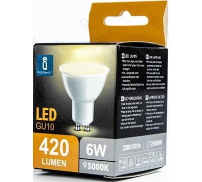 LAMPADA LED GU10 6W BRANCO QUENTE