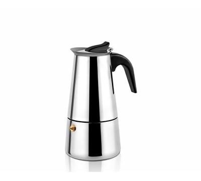 CAFETEIRA INOX PLACA INDUÇÃO 6 CHAV.-HAEGER SS MOKA POT 6